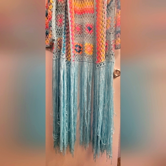 Long Multi Color Knitted Cardigan - Picture 5 of 7